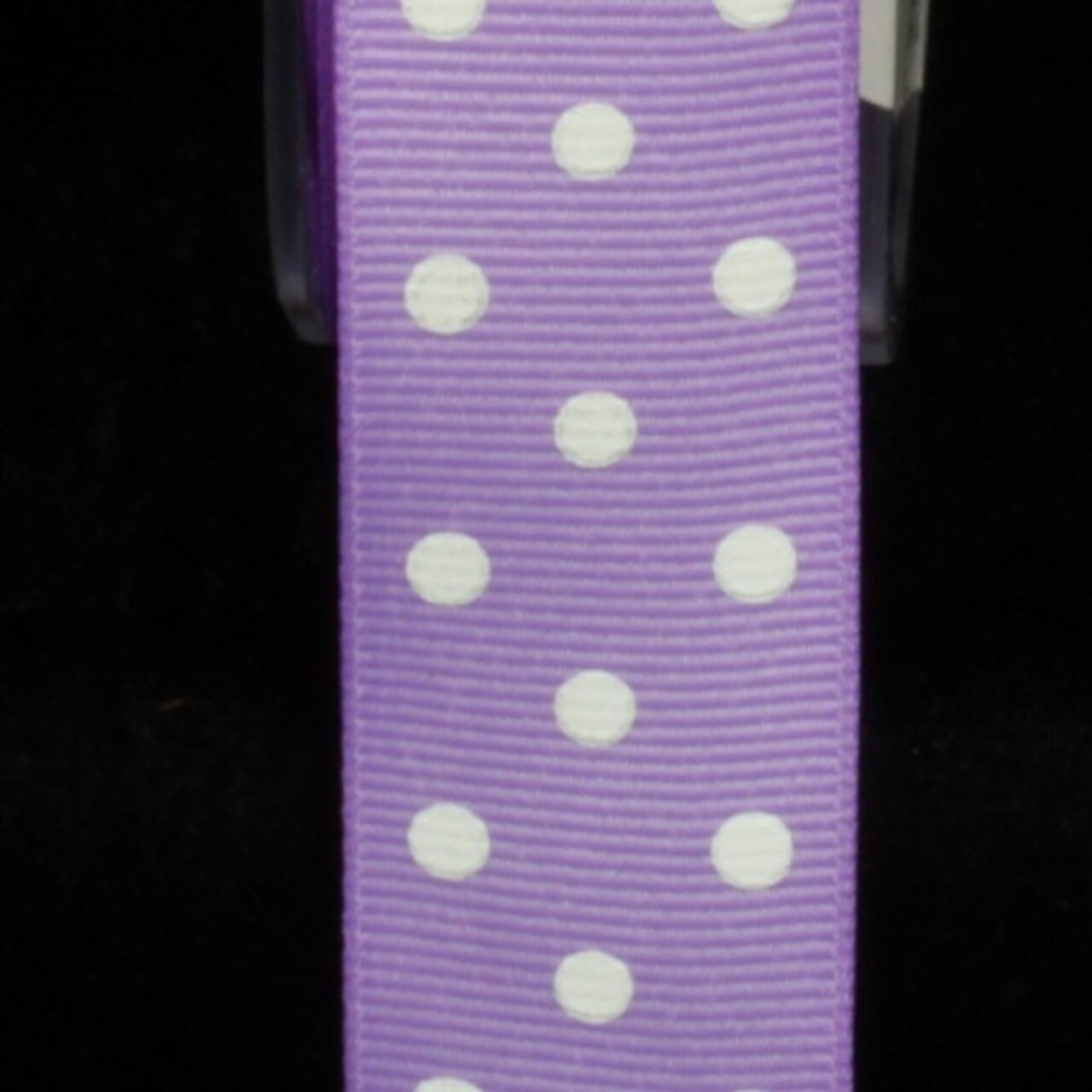 The Ribbon People Lavender and White Polka Dots Woven Grosgrain Craft Ribbon 1" x 88 Yards
